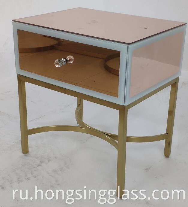 Rose Gold 1 Drawer Bedside Mfrs 001